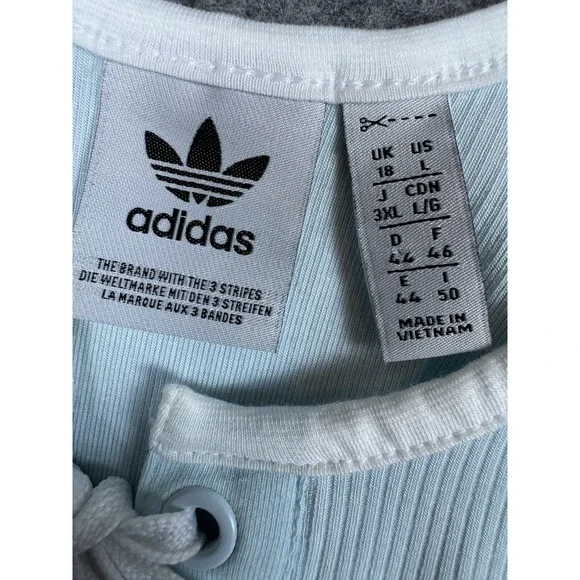 adidas Tank Top Womens Large Blue Always Original Lace-up Laced - Picture 4 of 11